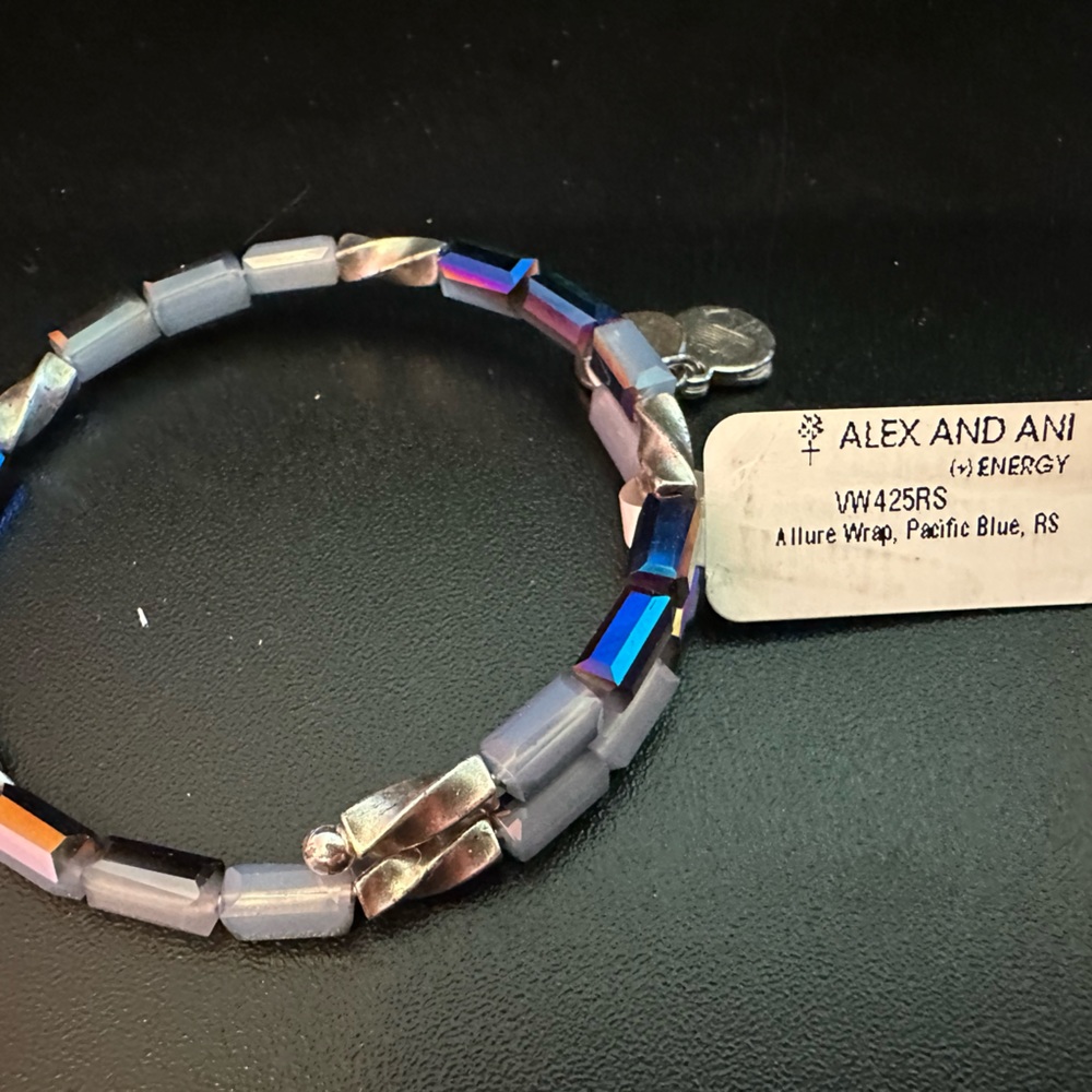 Alex and Ani Silver and Blue Bracelet